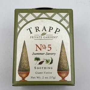 Rare VTG Trapp Private Gardens No 5 Summer Savory Scented Votive Candle Soothing